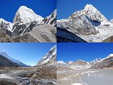 
The view to the north included Ombigaichen (6340m) and Ama Dablam and to the west the eastern end of Malanphulan. After reaching the end of Hongu Pokhari in just 45 minutes, the view down the Hongu Valley included Chamlang on the left. I turned around and looked back to the upper mountain wilderness of the Hongu with views of Everest and the south faces of Nuptse, Lhotse, Lhotse Middle, and Lhotse Shar.
